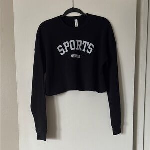 Sports idgaf cropped black sweatshirt NWOT